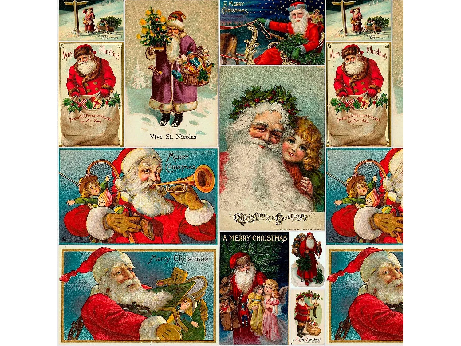 Mantel resinado antimanchas Navidad Vintage 5 140x140 cm