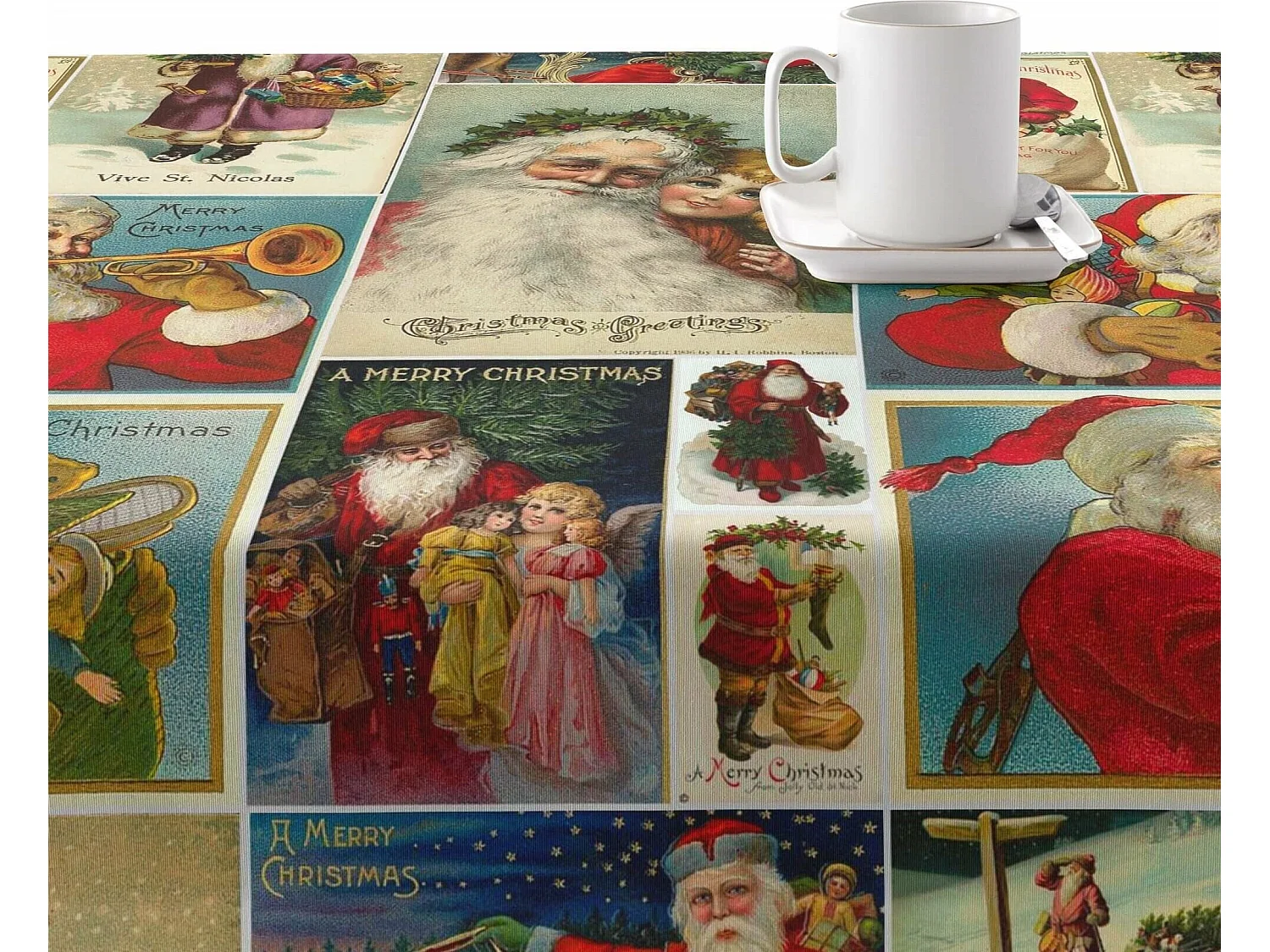 Nappe enduite anti-taches Navidad Vintage 5 140x140 cm