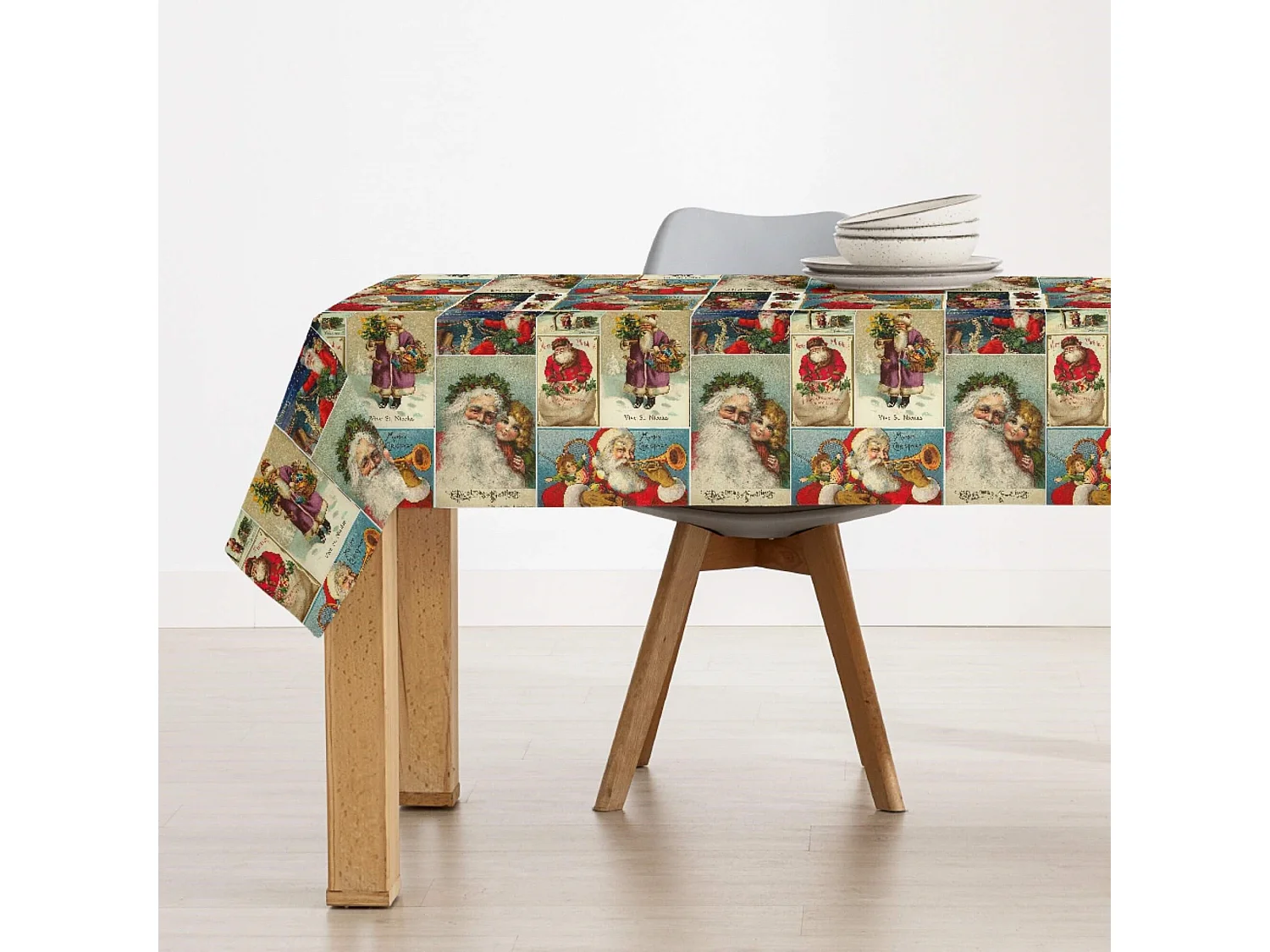 Nappe enduite anti-taches Navidad Vintage 5 140x140 cm