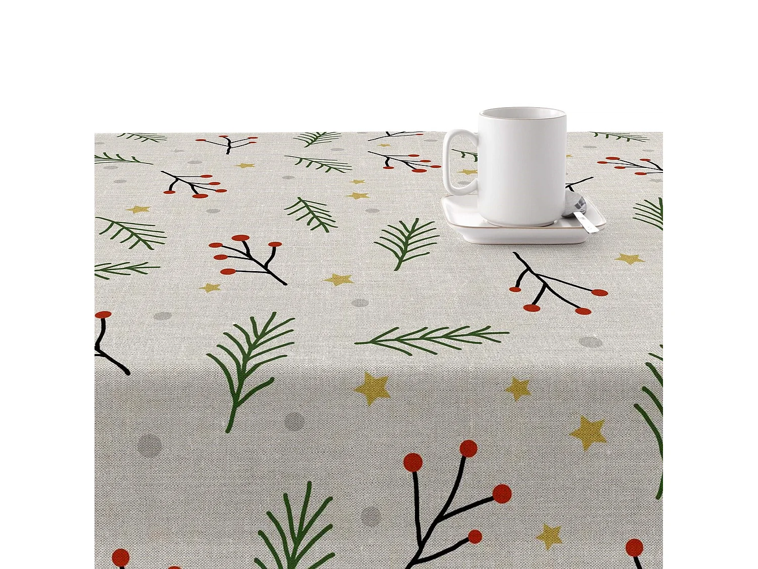 Mantel resinado antimanchas Merry Christmas 35 140x140 cm