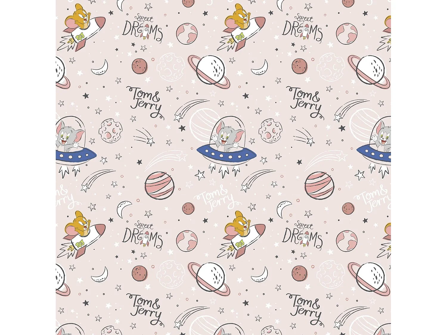 Nappe enduite anti-taches Doodle Space TJ 1 - 200X140 cm