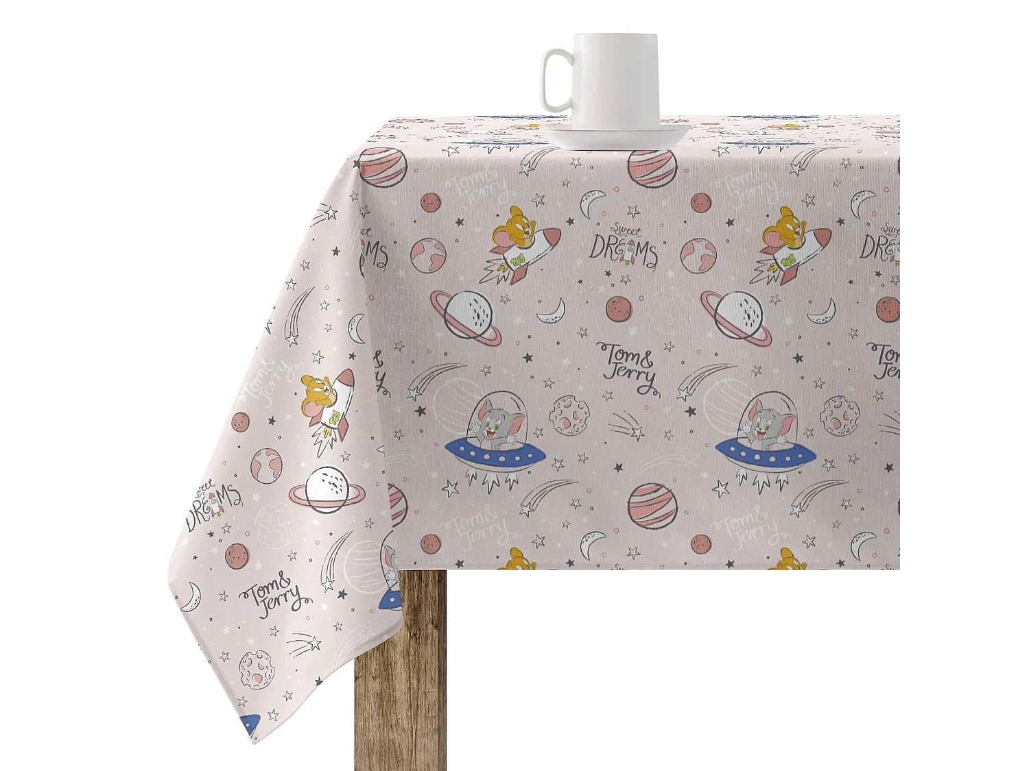 Mantel resinado antimanchas Doodle Space TJ 1 - 200X140 cm