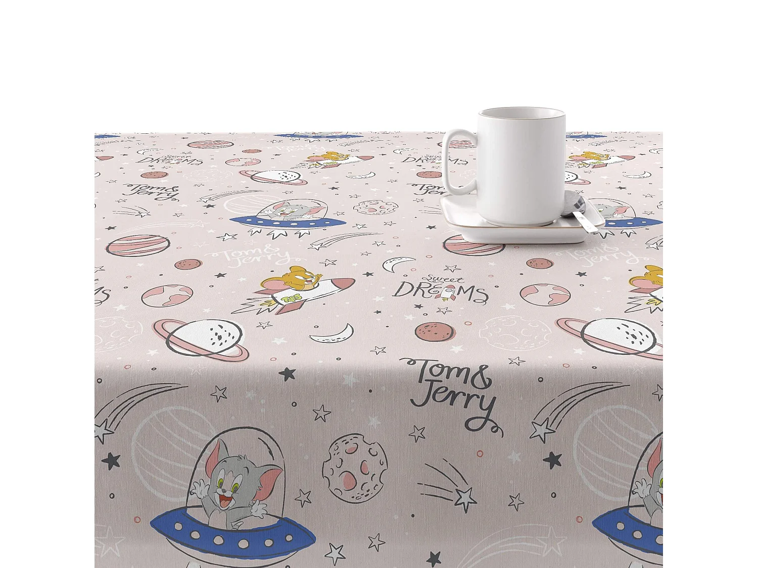 Mantel resinado antimanchas Doodle Space TJ 1 - 200X140 cm