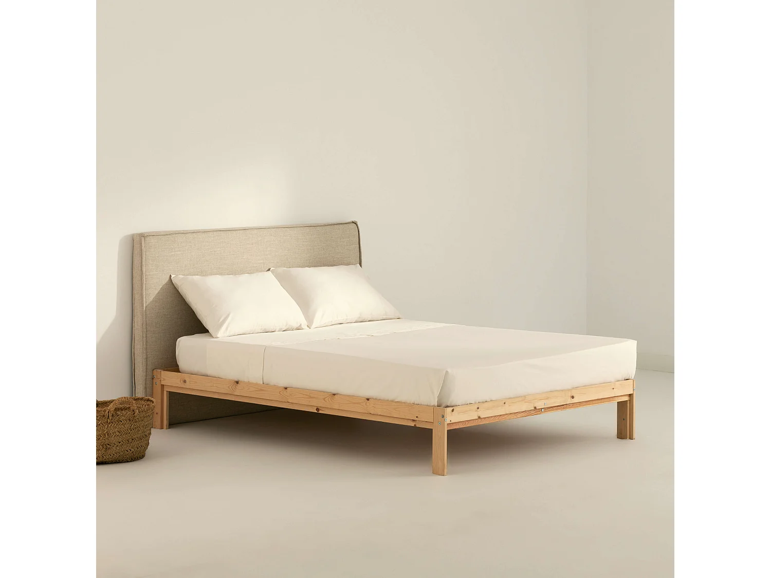 Ensemble de draps en satin 300 fils Naturel - 90 (160x270 cm)