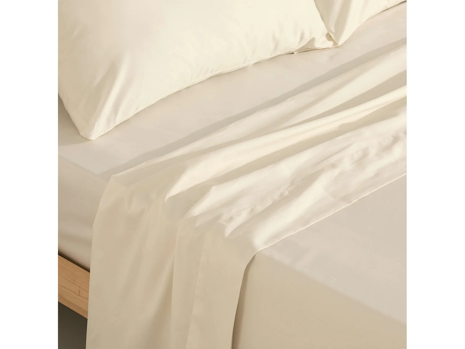 Juego de sÃ¡banas satÃ©n 300 hilos Natural - 150/160 (240x270 cm)