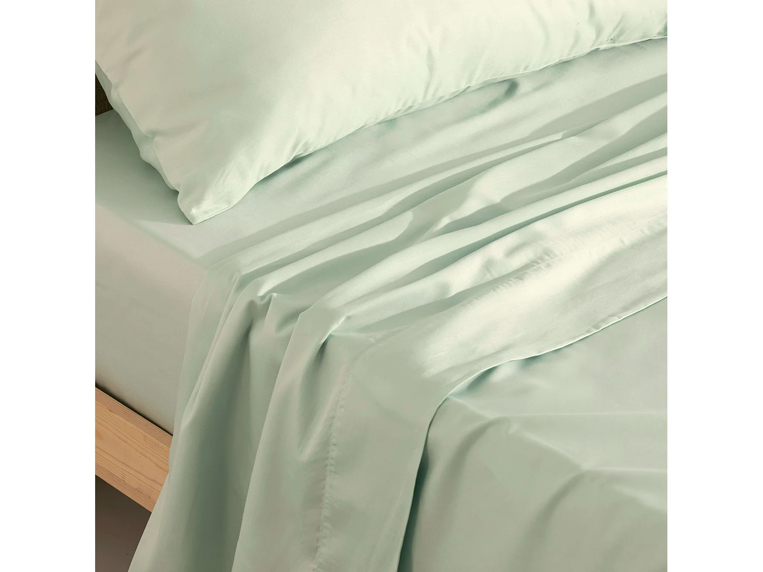 Juego de sÃ¡banas satÃ©n 300 hilos Mint - 105 (175x270 cm)