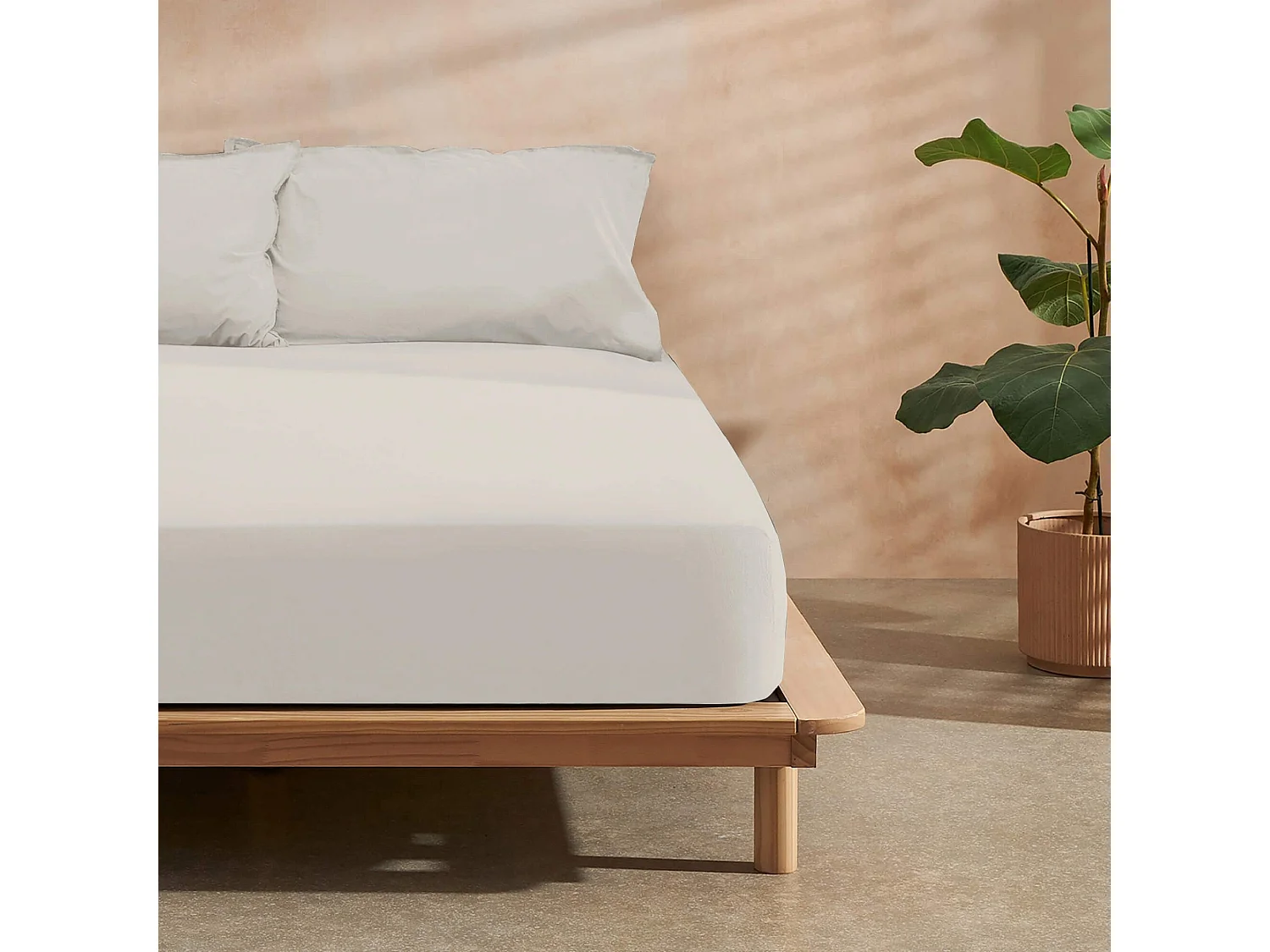 Draps-housses 100 % micRosetin extra-doux Beige - 140x200 cm