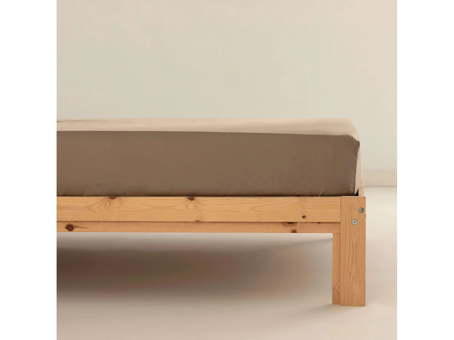 Draps-housses en satin 300 fils Greige - 180x200 cm