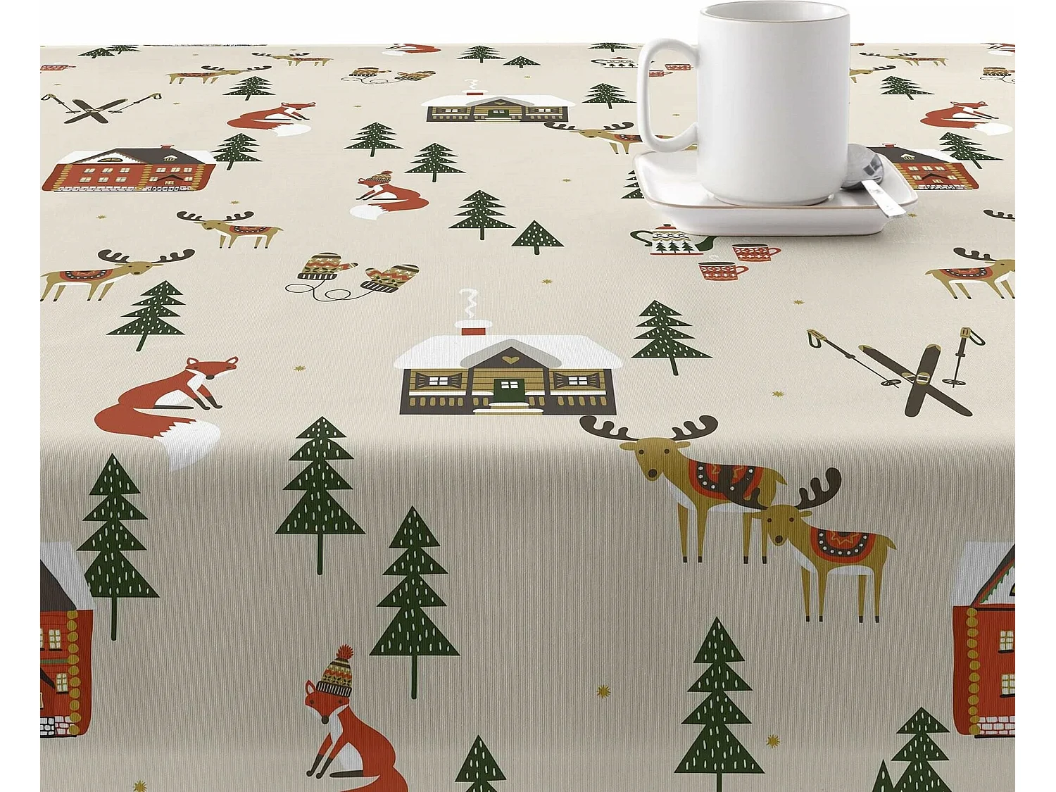 Mantel resinado antimanchas Merry Christmas 38 250x140 cm