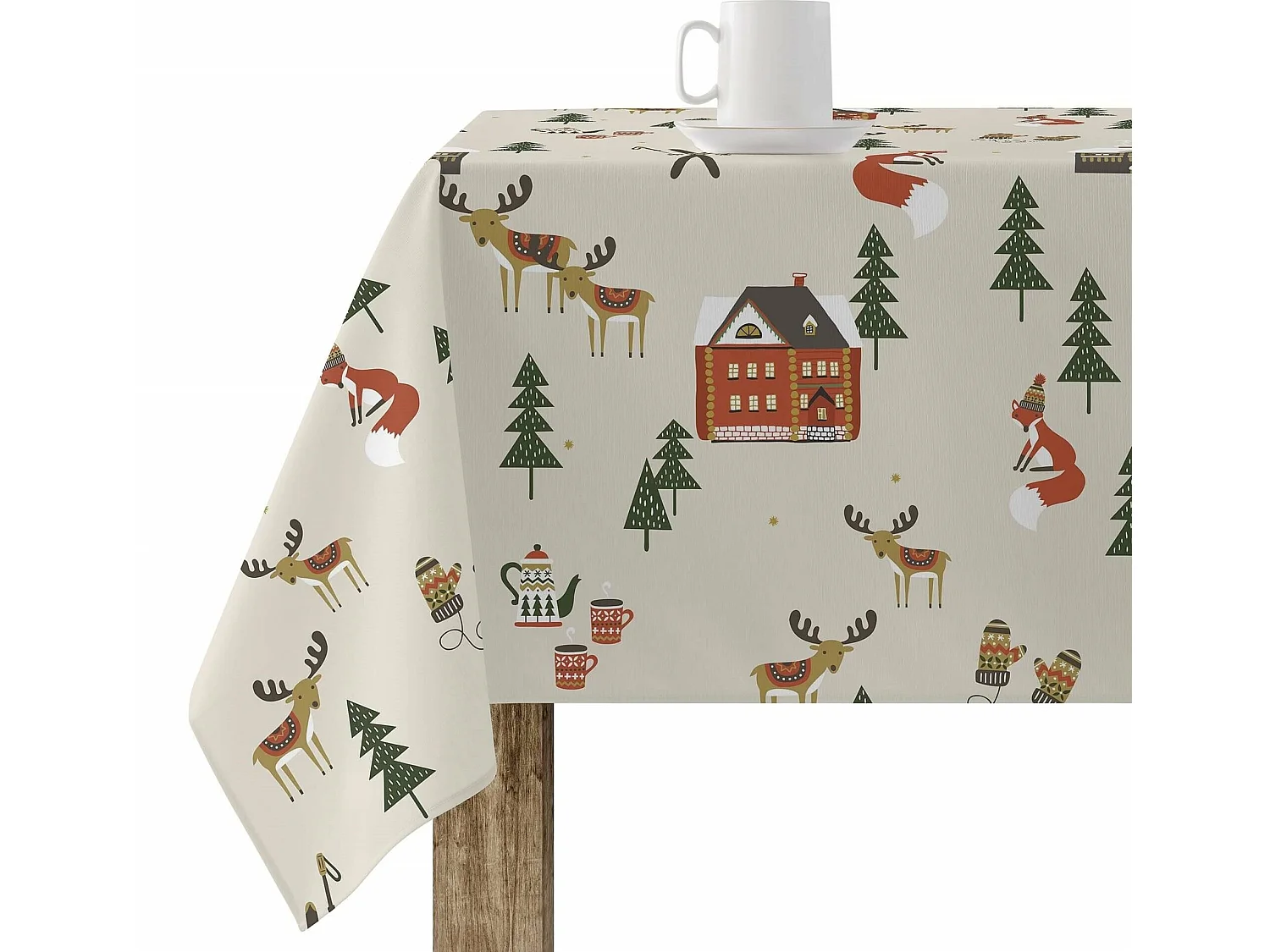 Mantel resinado antimanchas Merry Christmas 38 250x140 cm