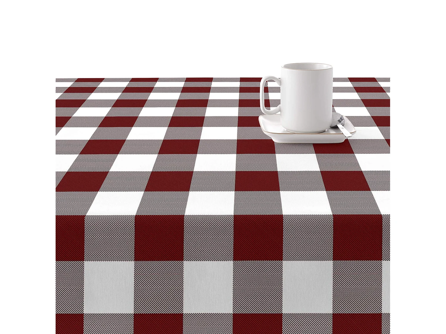 Nappe enduite anti-taches tableaus grenat - 300x140 cm