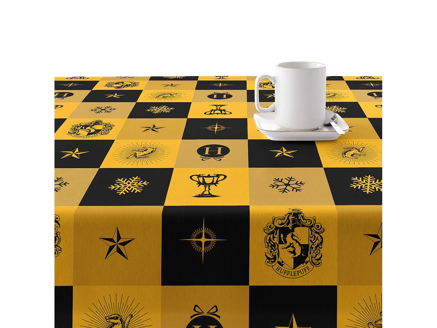 Mantel resinado antimanchas Hufflepuff Christmas - 100X140 cm