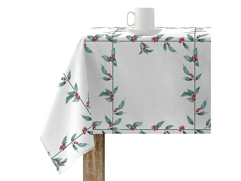 Mantel resinado antimanchas White Christmas 1 300x140 cm