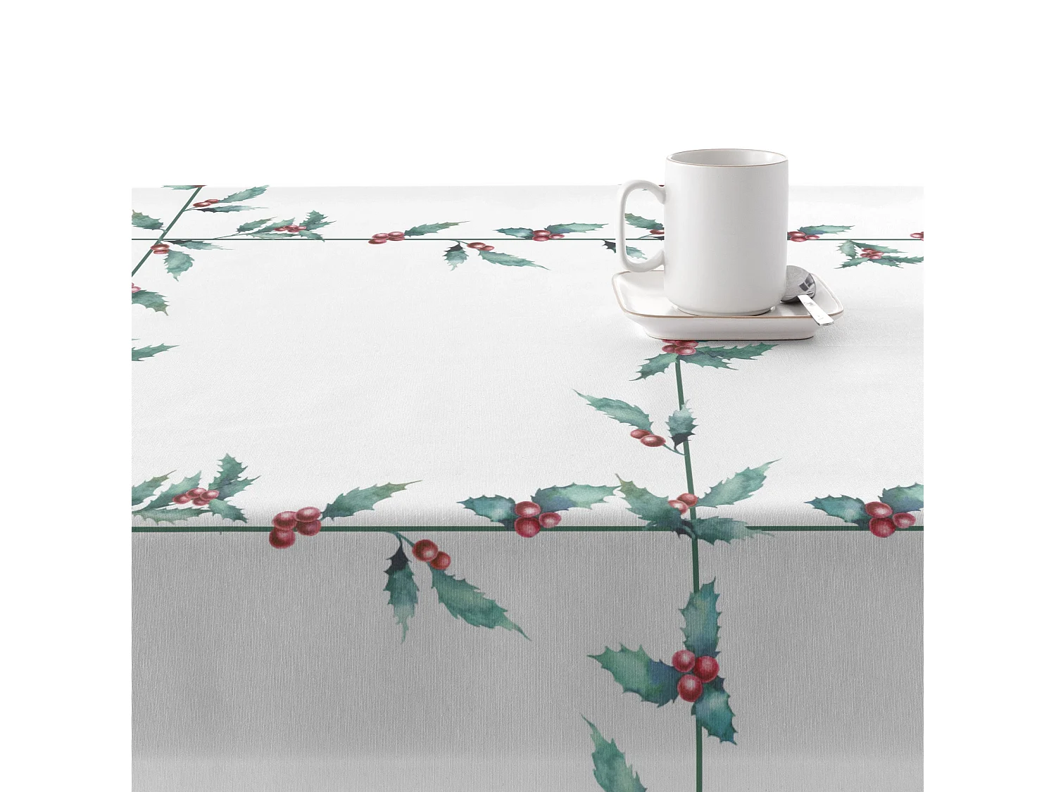 Mantel resinado antimanchas White Christmas 1 300x140 cm