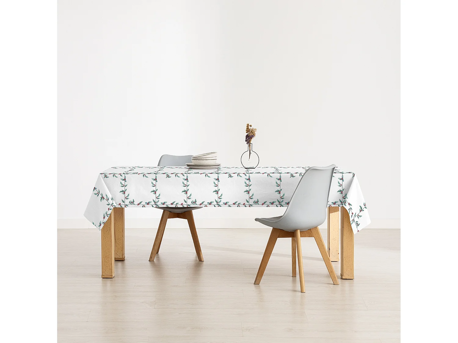 Mantel resinado antimanchas White Christmas 1 300x140 cm