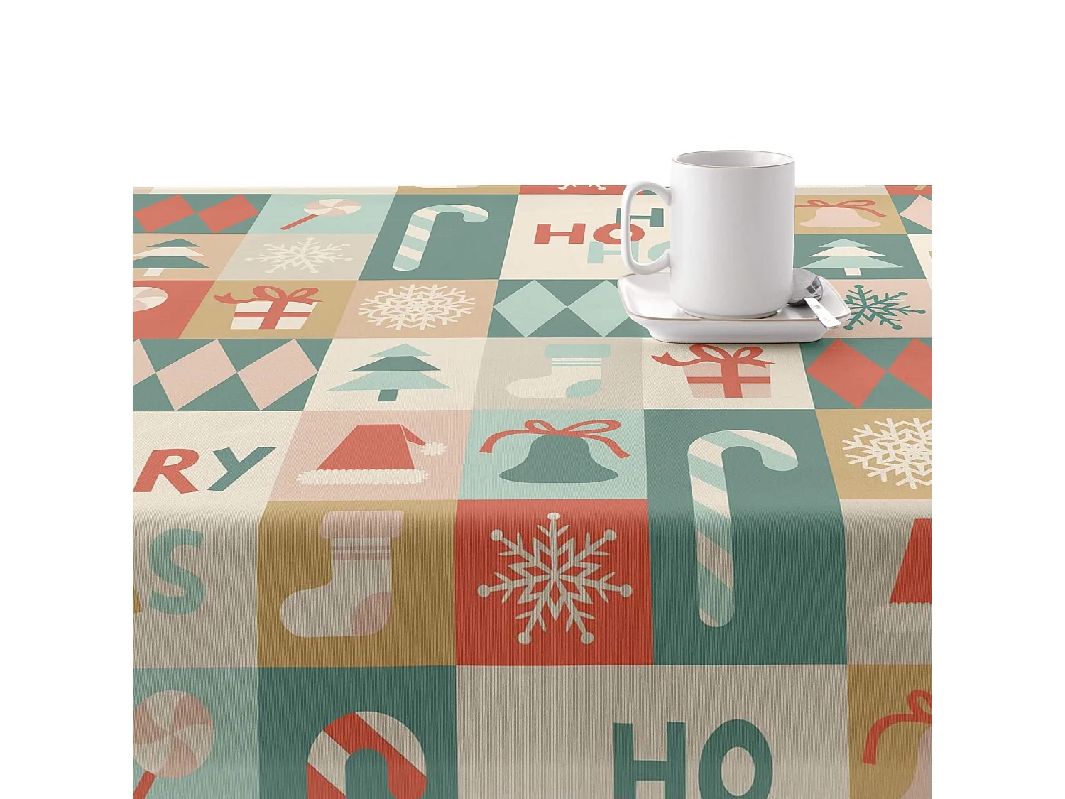 Nappe enduite anti-taches Merry Christmas 74 100x140 cm