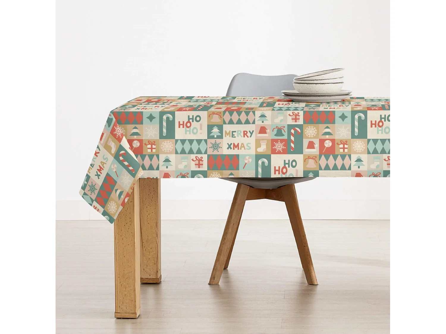 Nappe enduite anti-taches Merry Christmas 74 100x140 cm