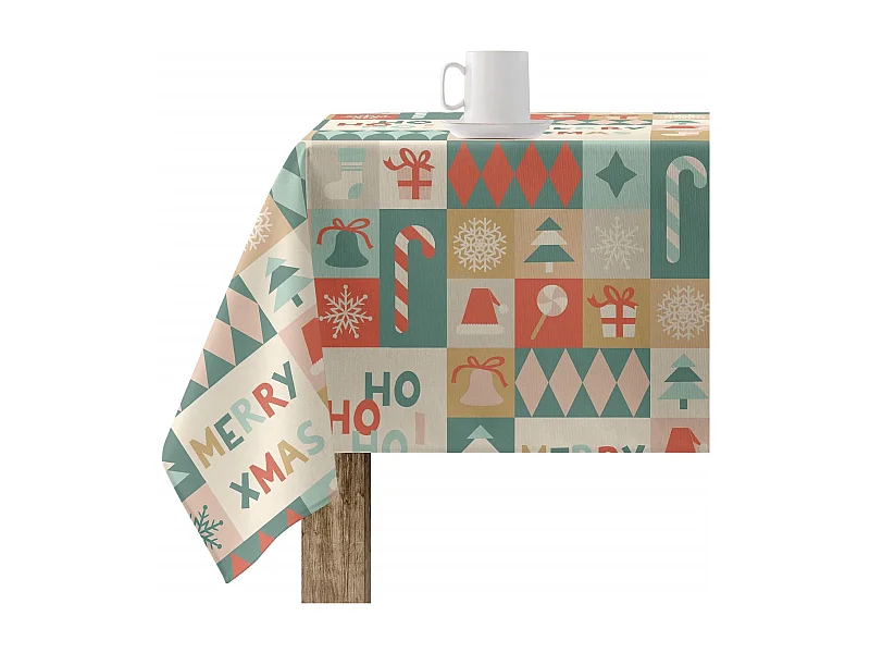Nappe enduite anti-taches Merry Christmas 74 100x140 cm