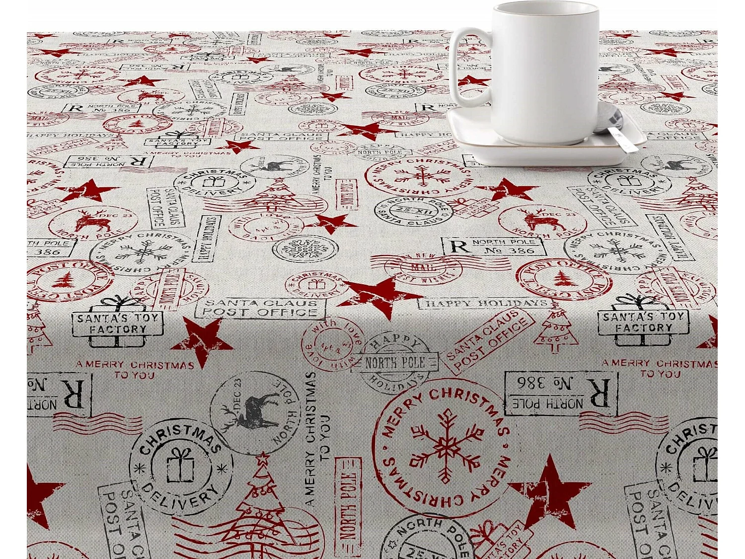 Nappe enduite anti-taches Merry Christmas 1 140x140 cm