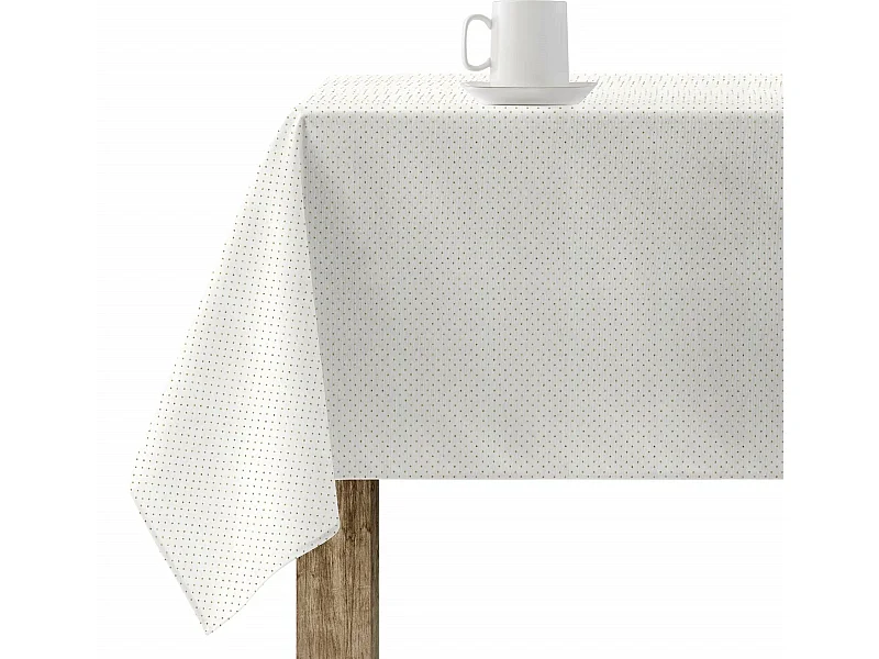 Nappe enduite anti-taches Dots Gold 200x140 cm