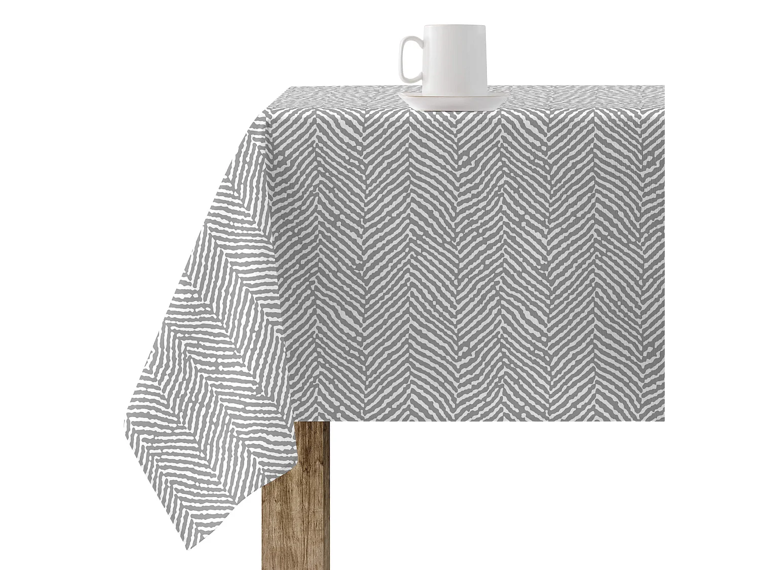 Nappe enduite anti-taches Alejandria Gris - 100x140 cm