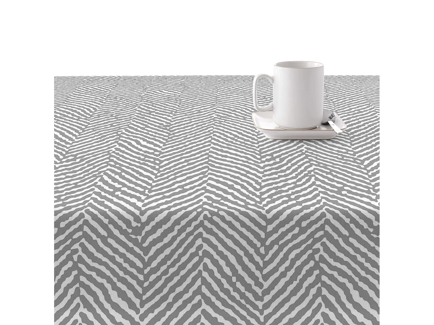Nappe enduite anti-taches Alejandria Gris - 100x140 cm