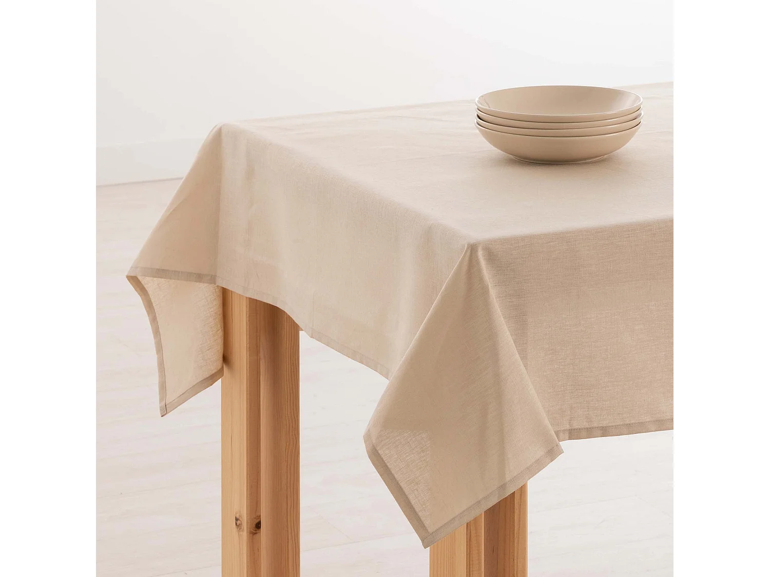 Mantel hidrofugo antimanchas Lino 100% Fresno - 400x150 cm