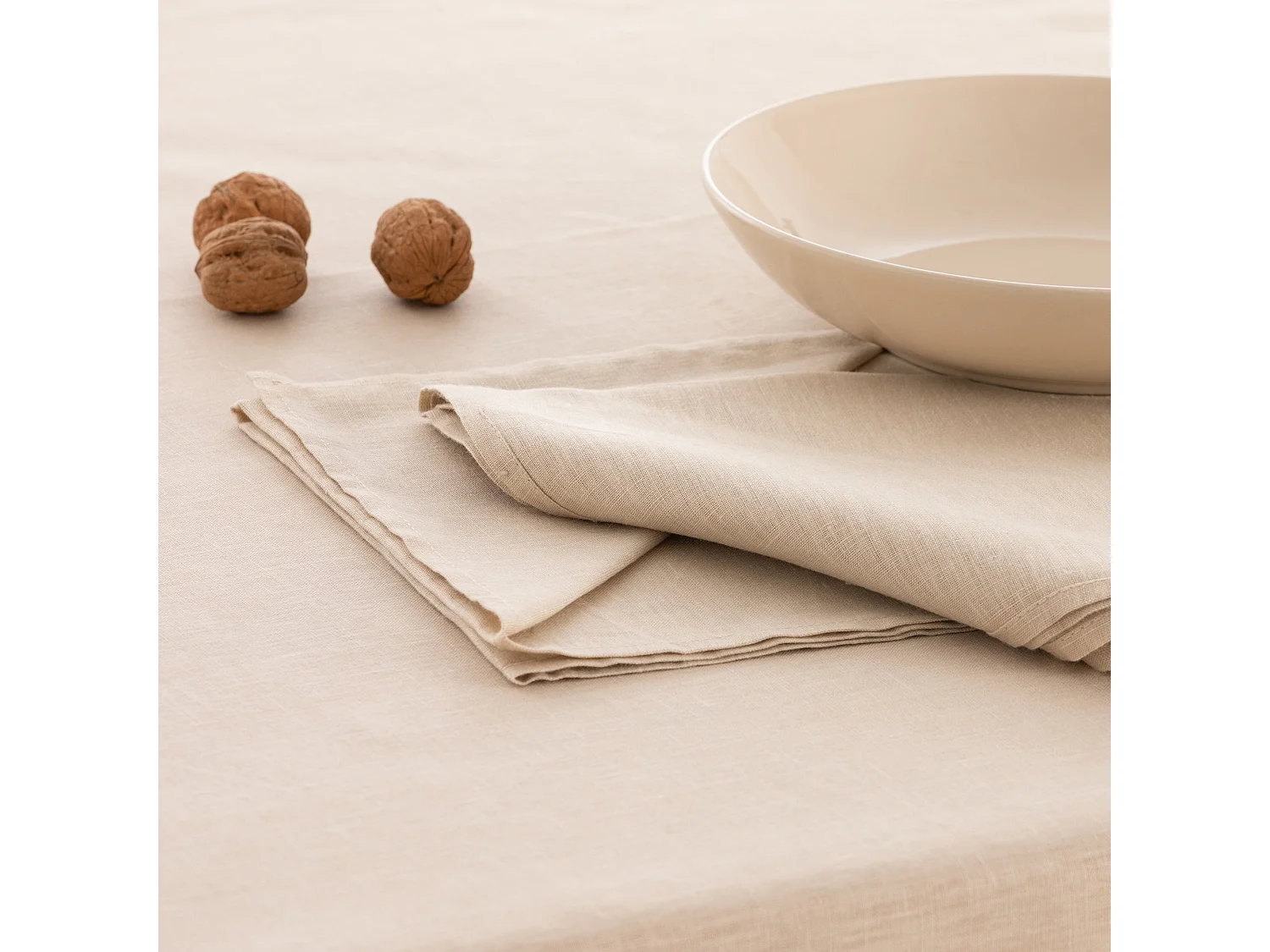 Mantel hidrofugo antimanchas Lino 100% Fresno - 400x150 cm