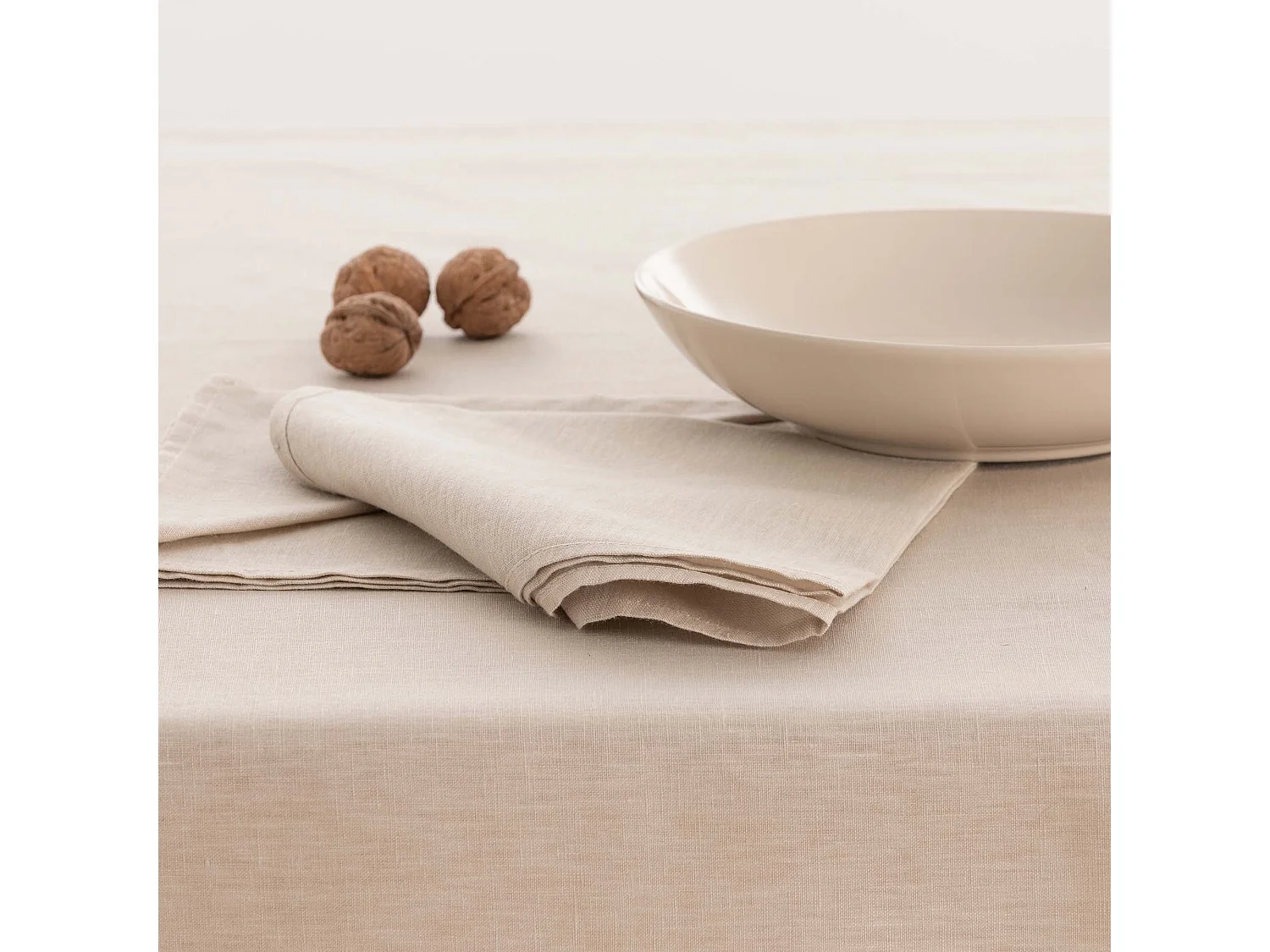 Mantel hidrofugo antimanchas Lino 100% Fresno - 400x150 cm