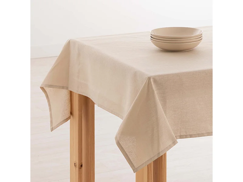 Mantel hidrofugo antimanchas Lino 100% Fresno - 400x150 cm