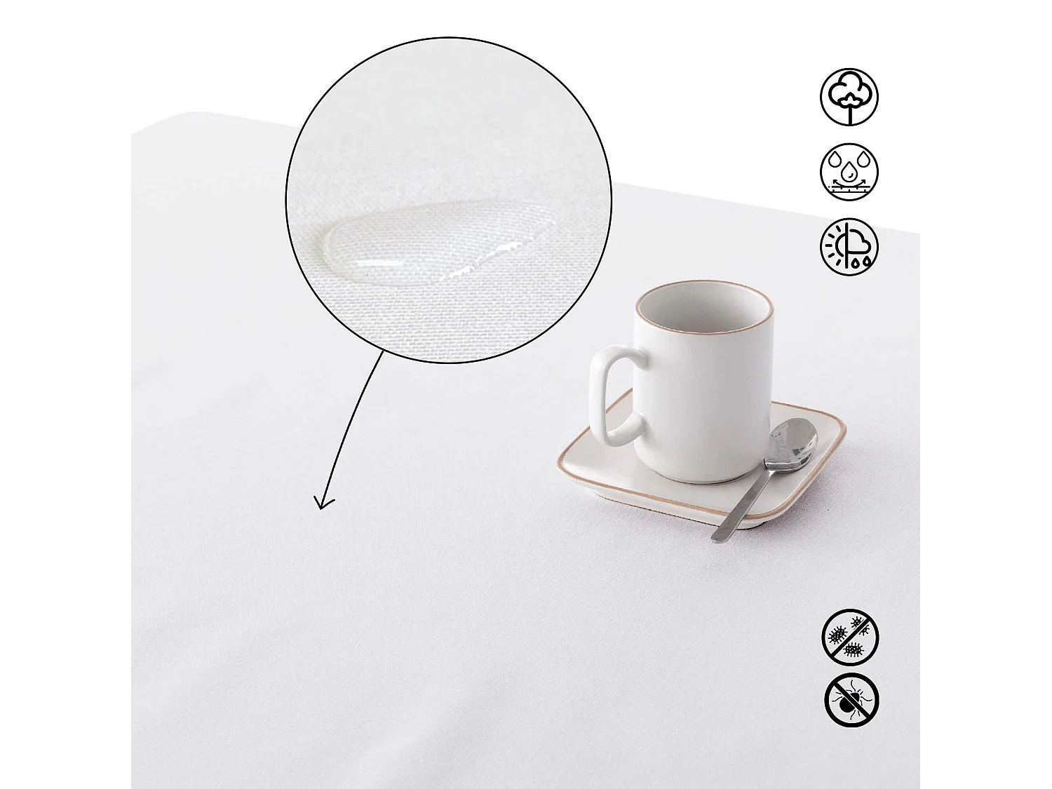 Mantel hidrofugo antimanchas Lino 100% Natural - 100x150 cm