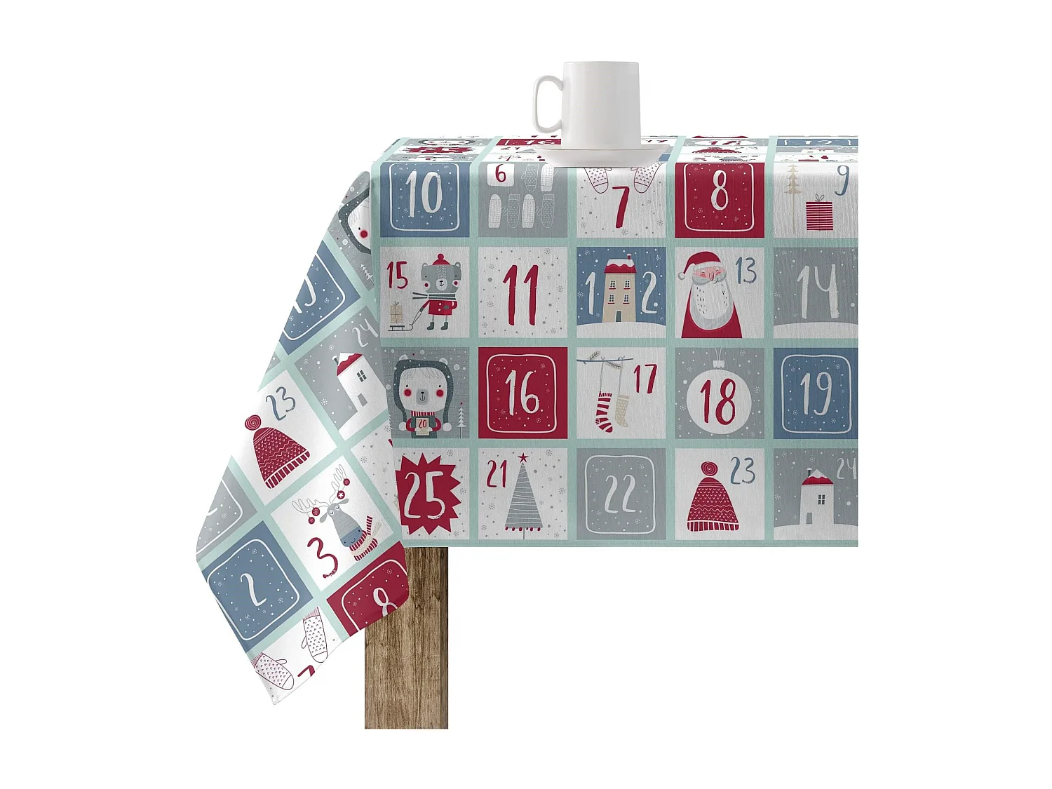 Nappe enduite anti-taches Merry Christmas 62 250x140 cm