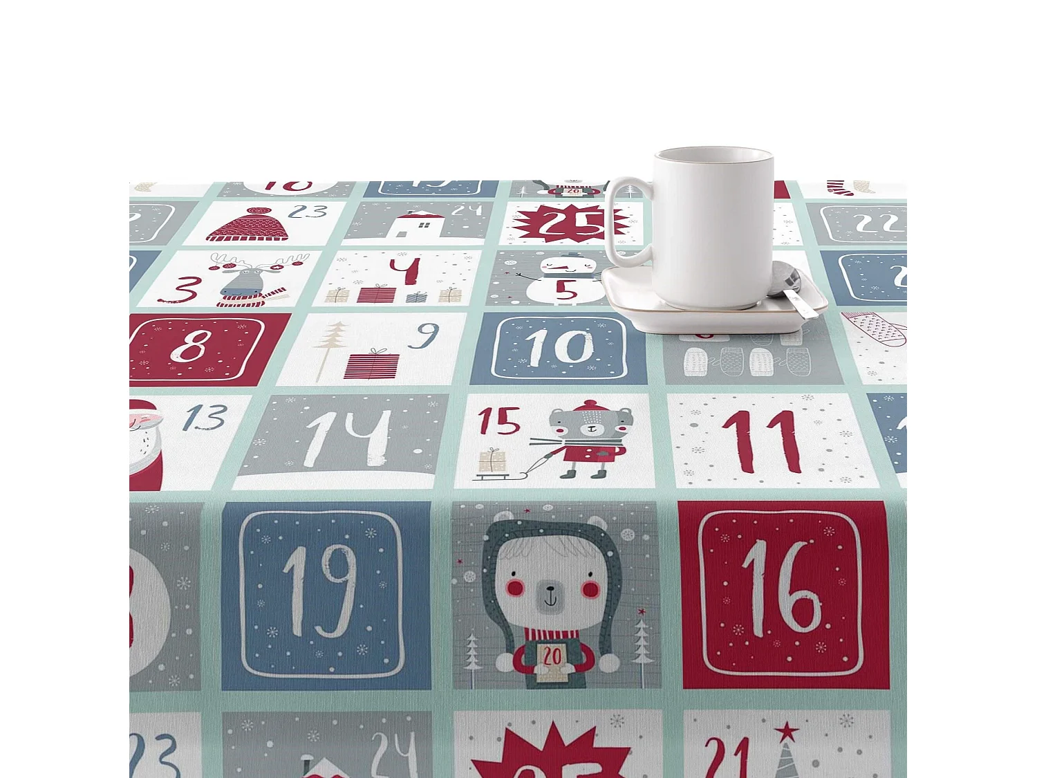 Nappe enduite anti-taches Merry Christmas 62 250x140 cm