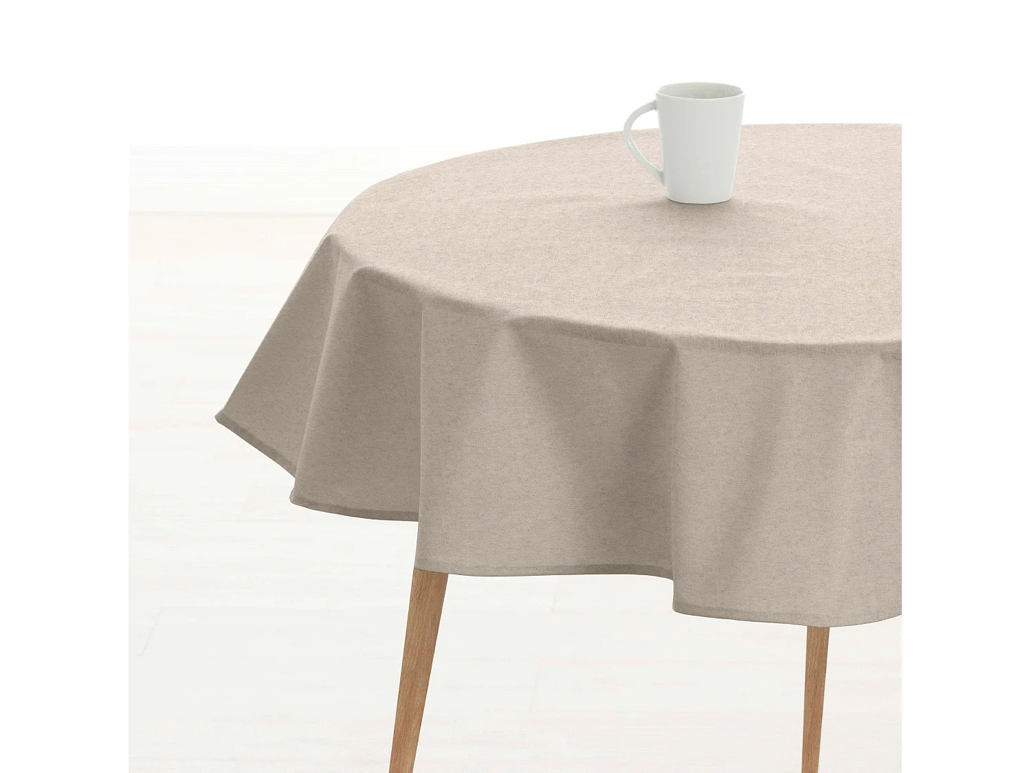 Mantel redondo resinado antimanchas Levante 101 - Diámetro 140 cm