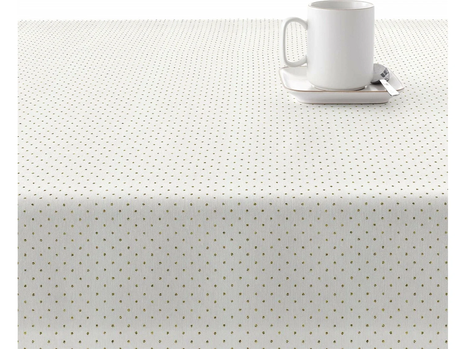 Nappe enduite anti-taches Dots Gold 100x140 cm