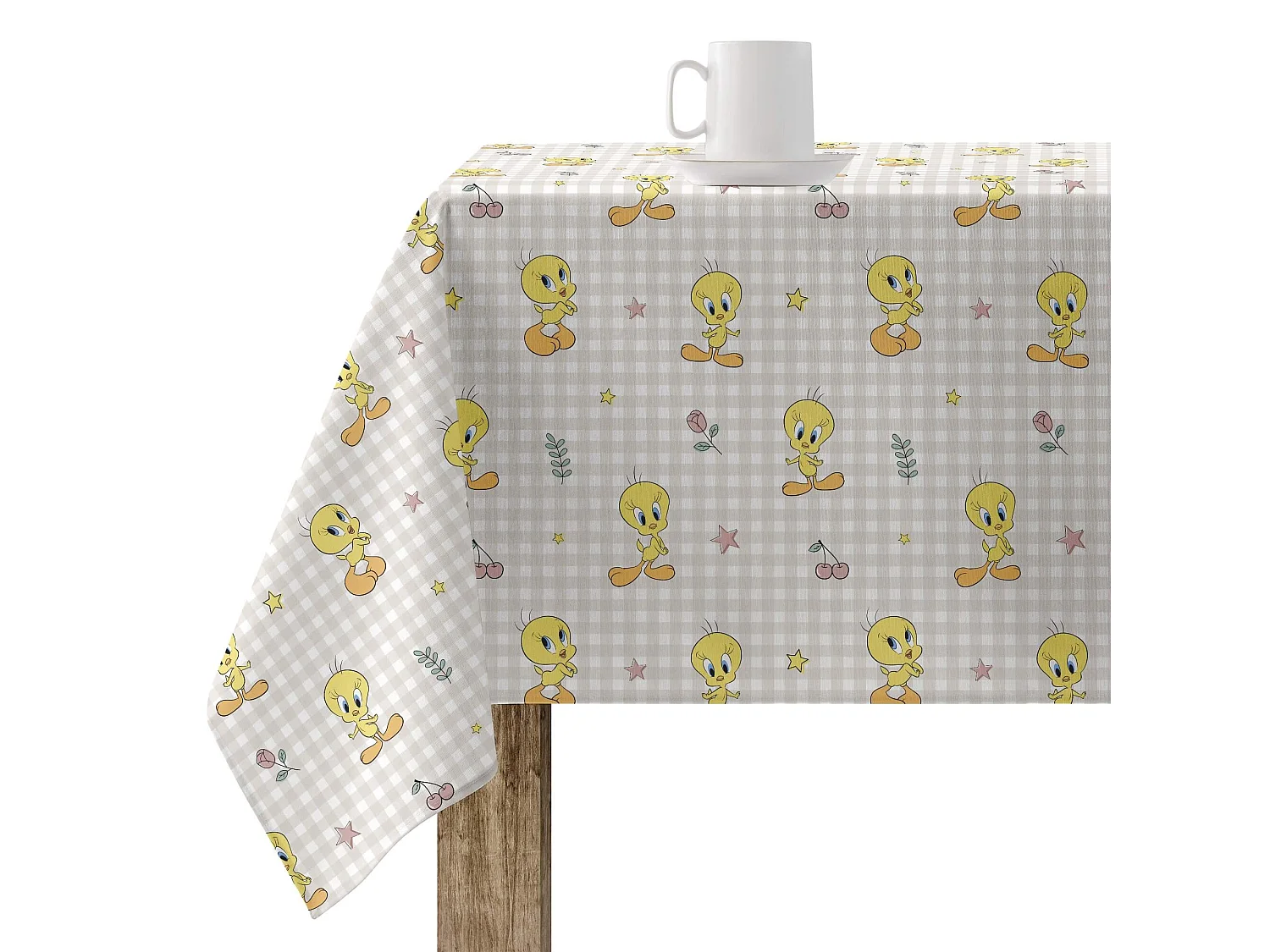 Mantel resinado antimanchas Tweety 2 Beige - 250X140 cm