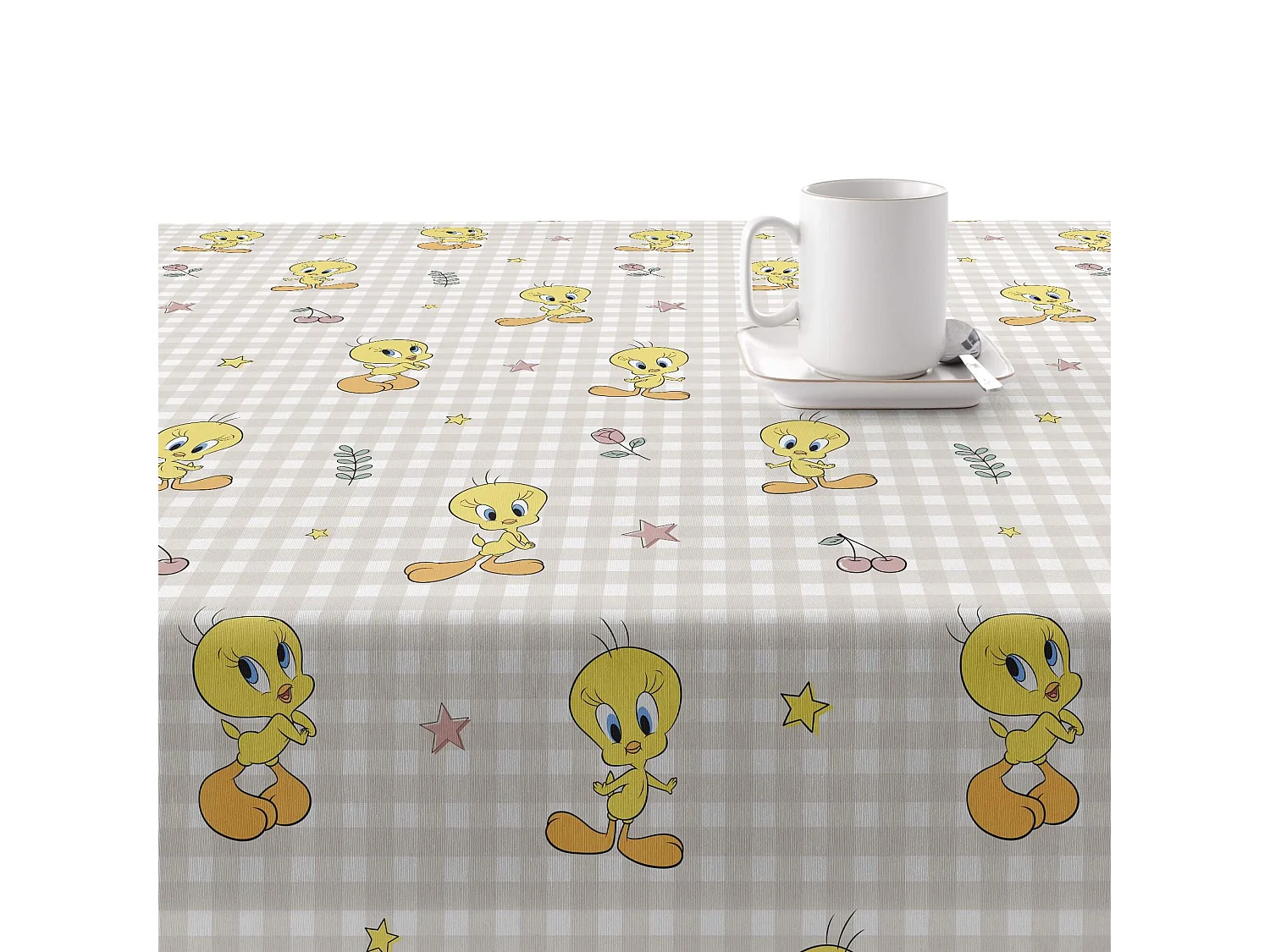 Mantel resinado antimanchas Tweety 2 Beige - 250X140 cm