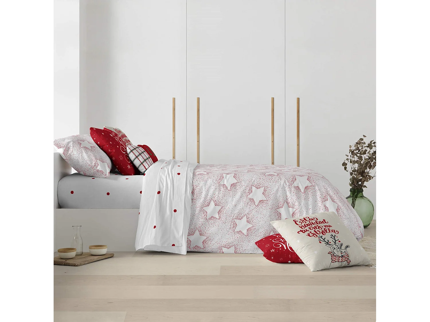 Housse de couette avec boutons-pression 100 % coton Laponia 15 pour lit de 200x200 cm