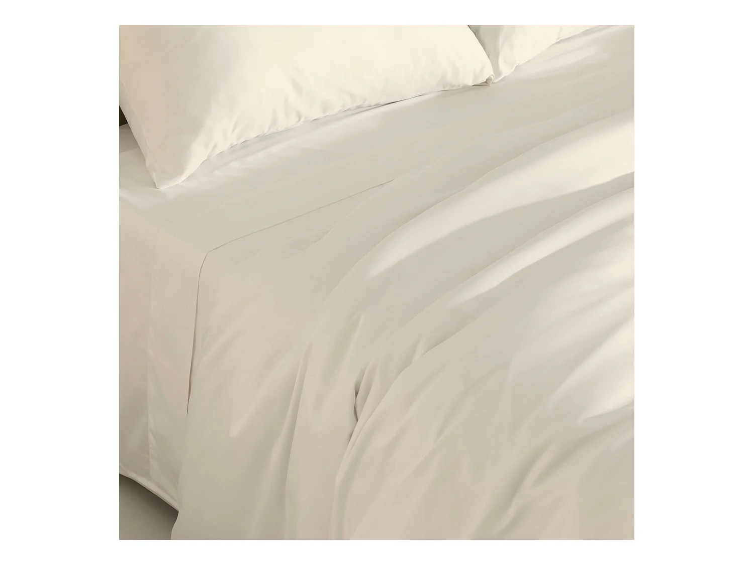 Housse de couette en satin 300 fils Blanc - 155x220 cm