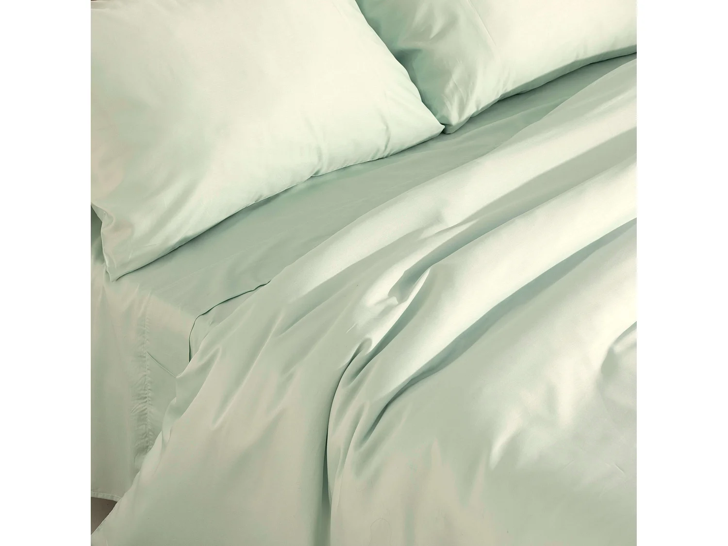 Housse de couette en satin 300 fils Menthe - 220x220 cm