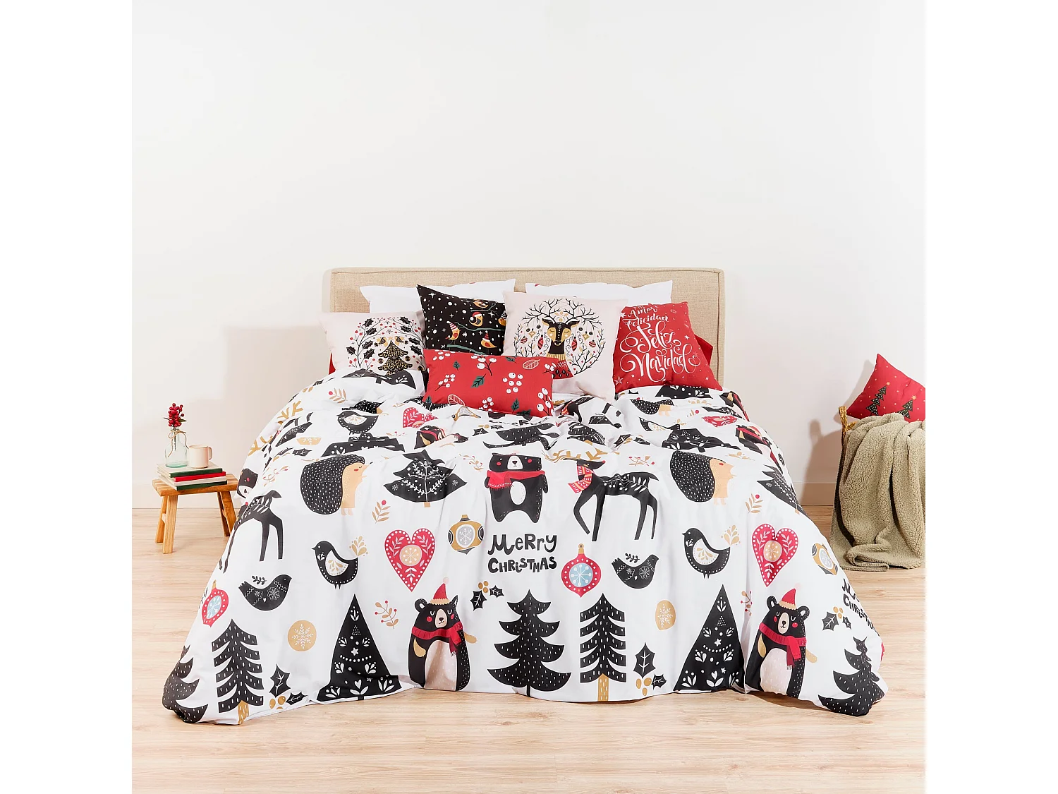Housse de couette avec boutons-pression 100 % coton Laponia 18 pour lit de 200x200 cm
