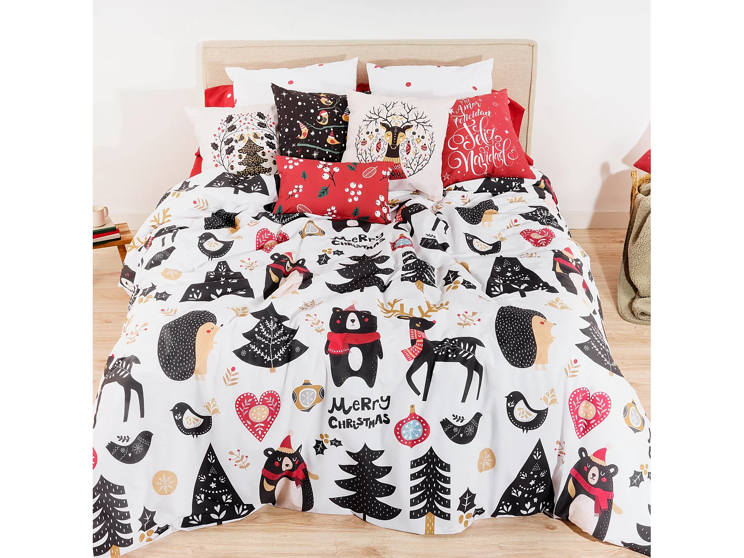 Housse de couette avec boutons-pression 100 % coton Laponia 18 pour lit de 200x200 cm