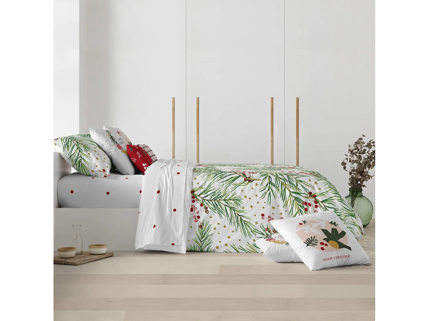 Housse de couette avec boutons-pression 100 % coton Laponia 4 pour lit de 135 (220x220 cm)