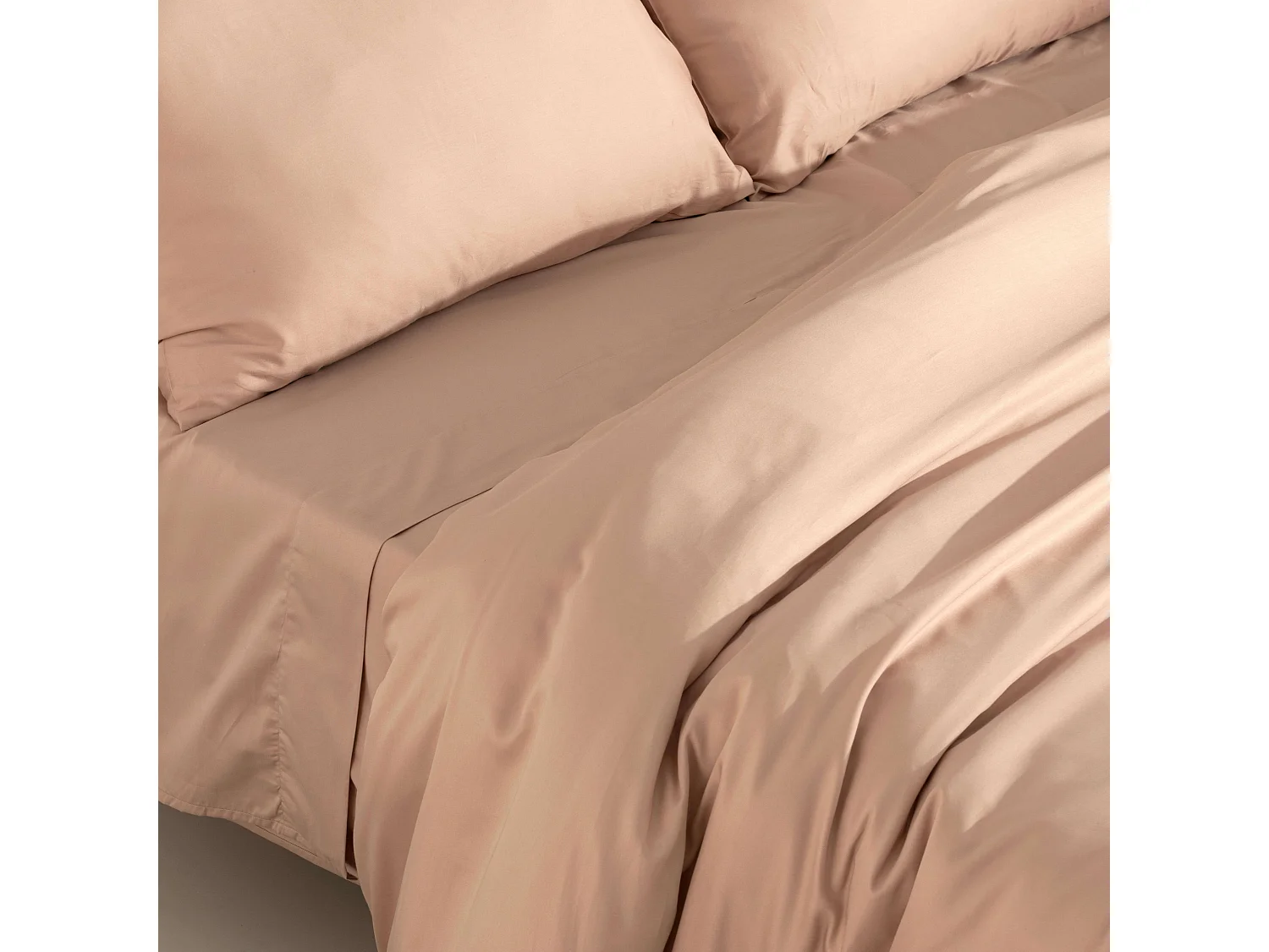 Housse de couette en satin 300 fils PInk - 140x200 cm