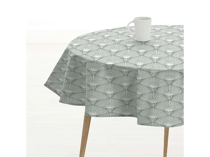 Mantel redondo resinado antimanchas ASENA 4 - Diámetro 100 cm