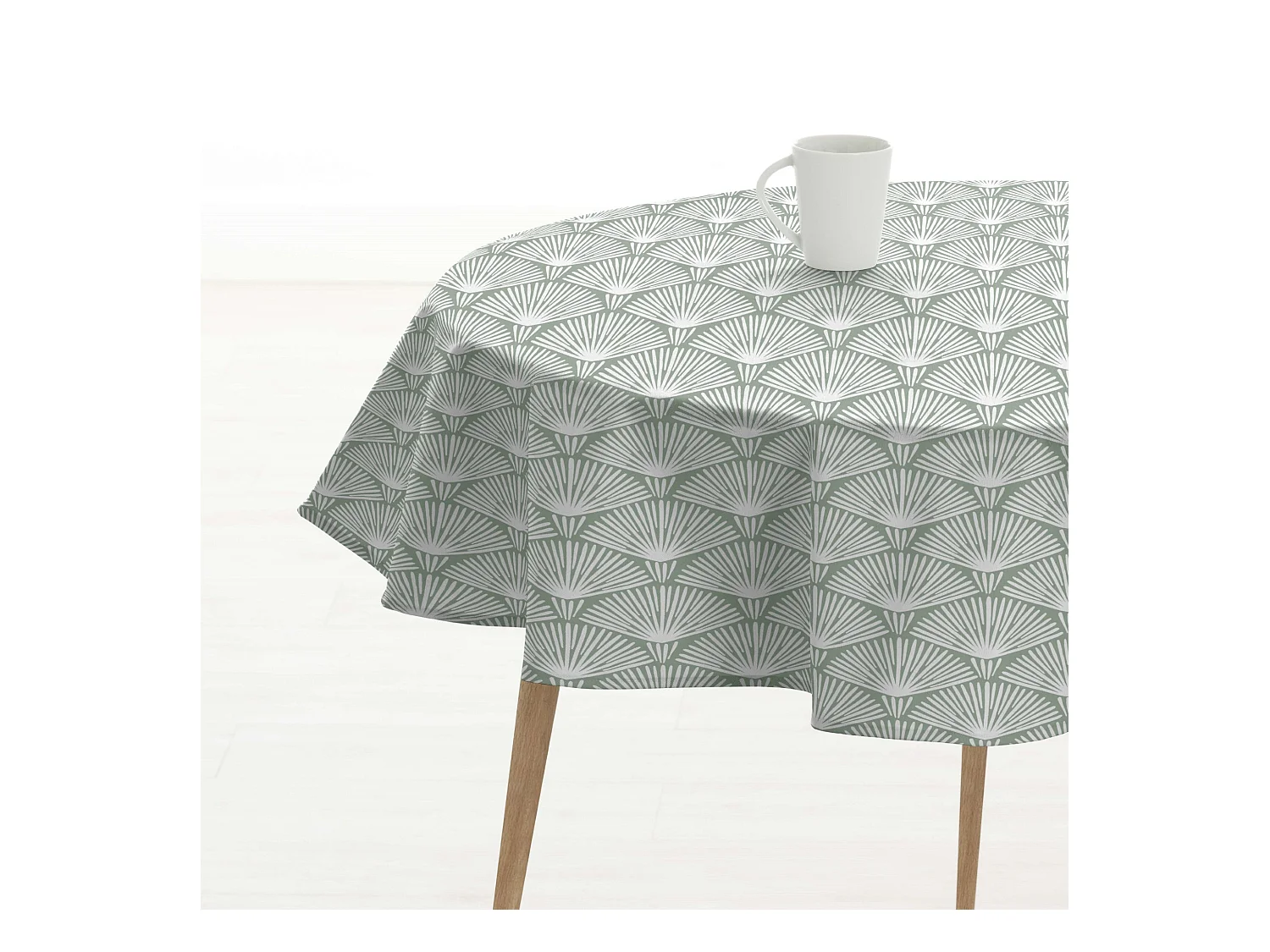 Nappe ronde enduite anti-taches ASENA 4 - diamètre 100 cm