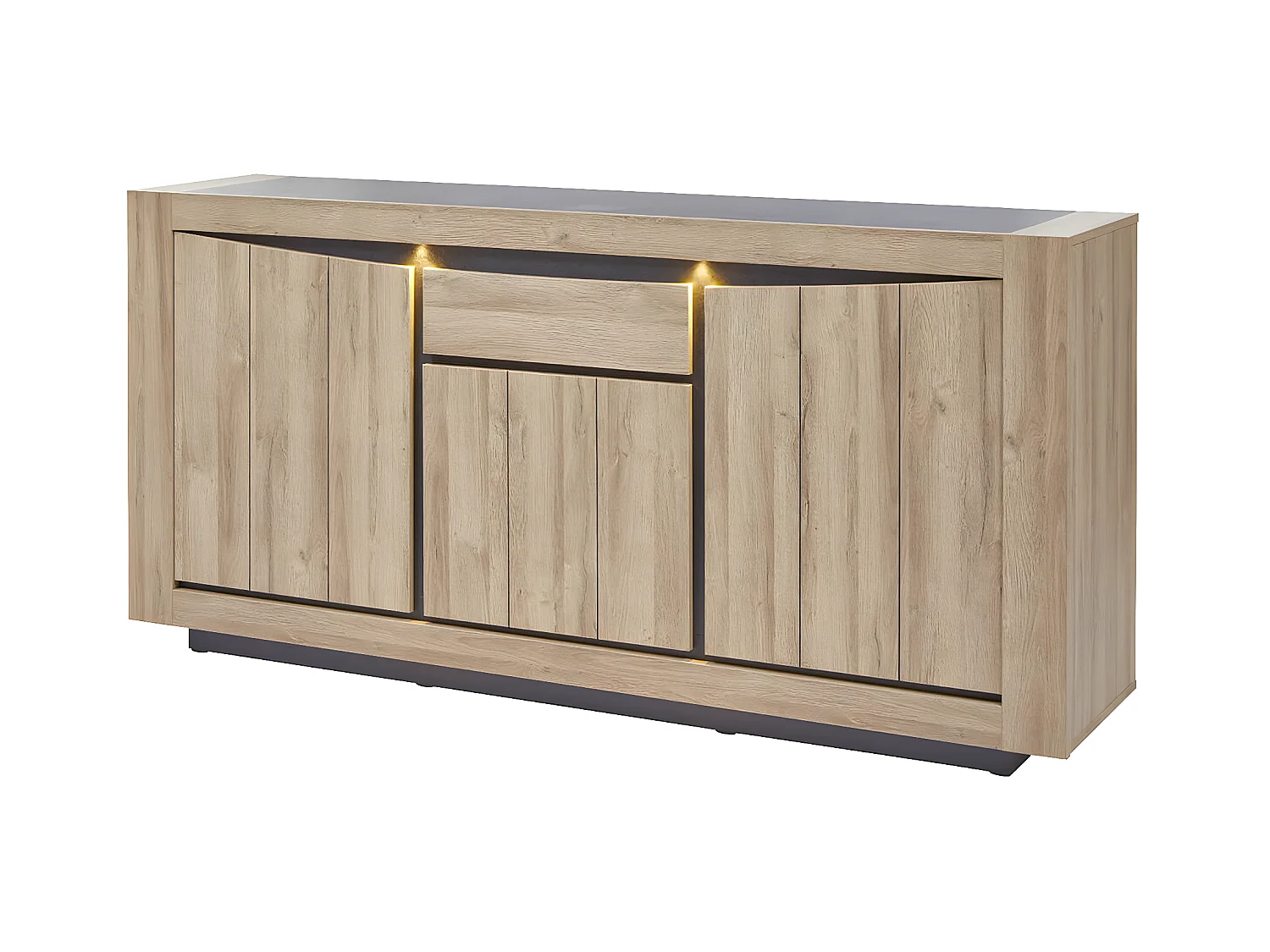 HORATIO - Buffet 3 Portes 1 Tiroir avec Eclairage Led