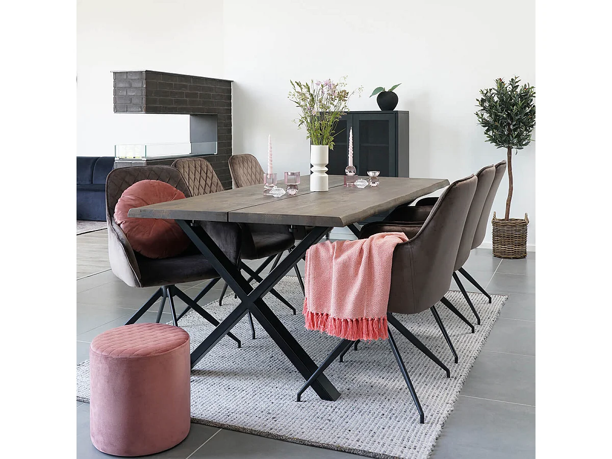 LISMORE - Meuble de Rangement 2 Portes Grillagées Acier Noir