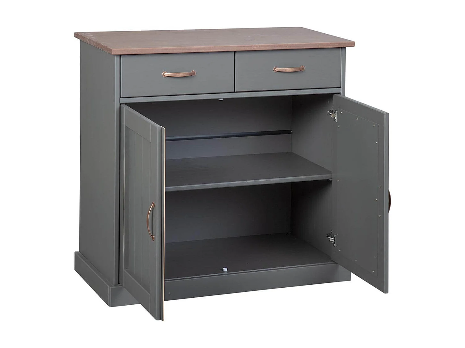 MELINA - Buffet 2 Portes 2 Tiroirs Coloris Gris