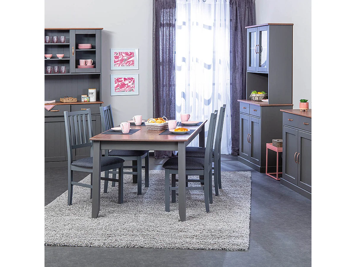 MELINA - Buffet 2 Portes 2 Tiroirs Coloris Gris